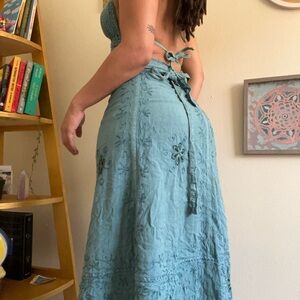 blue boho maxi skirt 🦋